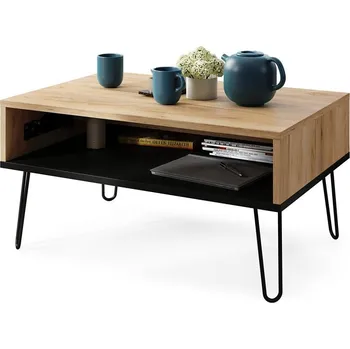 Konferenční stolek Konferenční stůl se zvedací deskou a policí HALIJA dub craft/černá