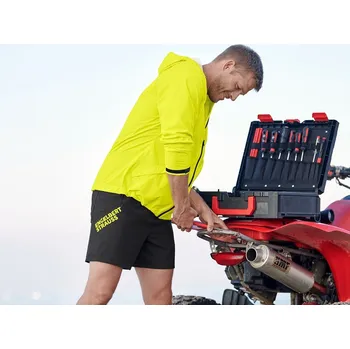 Pánské plavky Koupací šortky e.s.trail velikost S černá/acidově žlutá Strauss Pracovní oblečení