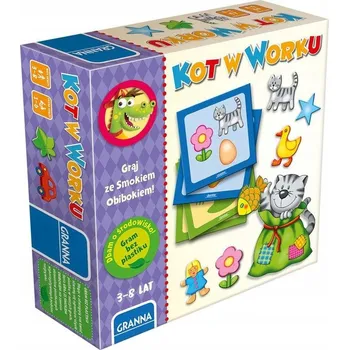Desková hra Stolní hra Kocour v pytli: Hraj si s drakem Obibokem – rodinná hra s edukačními otázkami pro děti od 3 let, hra rozvíjející koncentraci, interaktivní hra pro děti Granna