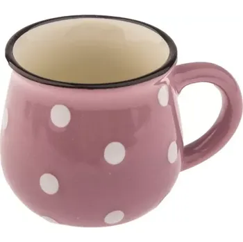 Keramický hrnek - fialový s puntíky, 75ml