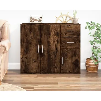 Příborník do zásuvky vidaXL Příborník kouřový dub 91 x 29,5 x 75 cm kompozitní dřevo