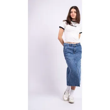 Dámská sukně Dickies Long Denim Carpenter Skirt RINSED BLUE W/ FADE S