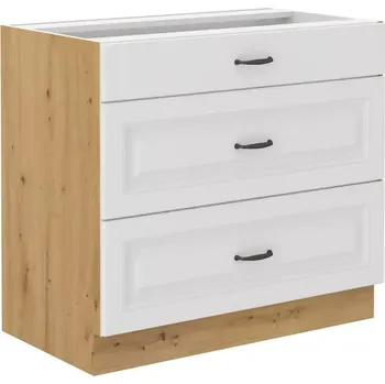 Kuchyňská linka Kuchyňská skříňka Stipe 80 D 3S BB bílá/dub artisan - SLEVA 3% s kodem radost25