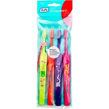 Zubní kartáček TePe Kids dětský zubní kartáček pro děti Extra Soft 4 ks