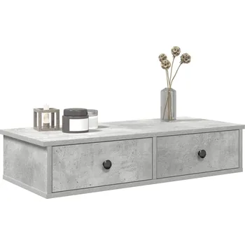 police Nástěnná police se zásuvkami bílá 80x34x17 cm kompozitní dřevo