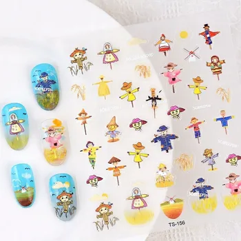 Samolepky na nehty Samolepící konvexní vzory STRACH NA VRABCE