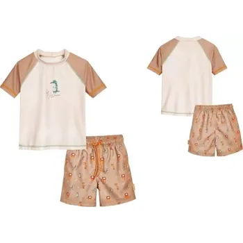 Dívčí plavky Playshoes Plavky dětské koupací komplet UPF 50+ safari