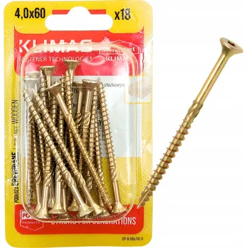 Vrut Tesařské vruty do dřeva 4x60 BWHT TORX zápustná hlava KLIMAS 18 ks