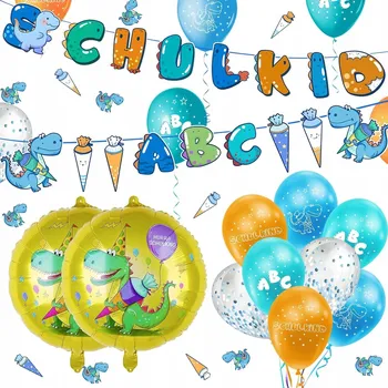 Balónek Sada balónků s dinosaury Modrá 30 kusů dekorací