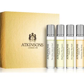Unisex parfém Atkinsons Iconic Atkinsons Oud Collection Oud Save The King parfémovaná voda 10 ml + Atkinsons Oud Collection Oud Save The Queen parfémovaná voda 10 ml + Atkinsons Oud Collection The Other Side of Oud parfémovaná voda 10 ml + Atkinsons Oud Collection His