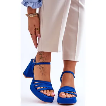 Dámské sandále Dámské semišové sandály na platformě Verda Barva: Modrá, Velikost: 36