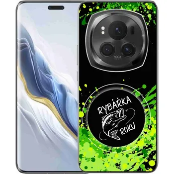 Pouzdro na mobilní telefon Gelový kryt mmCase na Honor Magic 6 Pro 5G - rybářka roku černé pozadí