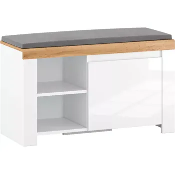 Předsíňová stěna Botník 1D VILGO, bílá/dub wotan - SLEVA 3% s kodem radost25