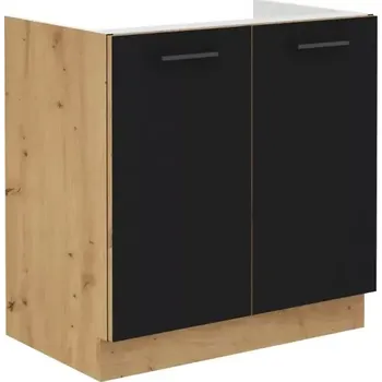 Kuchyňská linka Kuchyňská skříňka Molly 80 ZL 2F BB černá/dub artisan - SLEVA 3% s kodem radost25