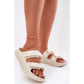 Dámské pantofle Dámské Pěnové Sandály Se Suchým Zipem Big Star RR274A528 Barva: Béžová, Velikost: 40