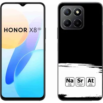 Pouzdro na mobilní telefon Gelový kryt mmCase na Honor X8 5G/Honor 70 Lite 5G - chemické prvky bíločerné pozadí