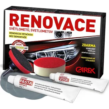 Čistič plastových dílů Sada na renovaci plexi světlometů - Carex - malá