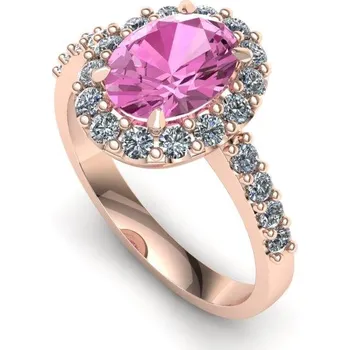 Prsten Prsten s růžovým safírem a brilianty PK 21006 Materiál: Červené zlato 14kt, Velikost: 54