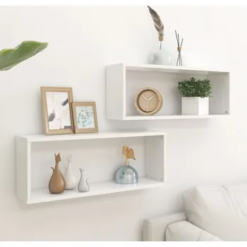 police Nástěnné police kostky 2 ks bílé 30 x 15 x 30 cm