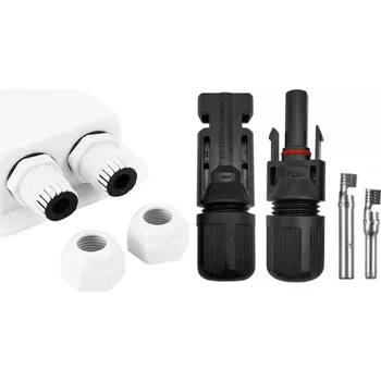 STŘEŠNÍ PRŮCHODKA PRO SOLÁRNÍ PANEL PV BÍLÁ S VODOTĚSNOU VÝVODKOU + MC4 KONEKTORY