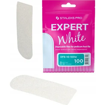 STALEKS Vyměnitelné bílé pilníky do škrabky na nohy, zrnitost 100, 30 ks DFE-10-100W