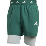 Pánské sportovní kraťasy adidas GYM+ 2IN1 SHORT M Zelená, Bílá