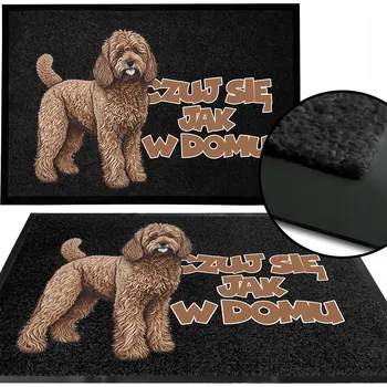 Rohožka VSTUPNÍ ROHOŽKA 40X60 ČERNÁ PŘED DVEŘE NÁPIS CÍŤTE SE JAKO DOMA VZOR