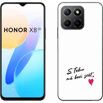 Pouzdro na mobilní telefon Gelový kryt mmCase na Honor X8 5G/Honor 70 Lite 5G - zamilovaný text 1 bílé pozadí