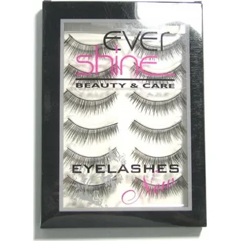 Péče o řasy a obočí Umělé řasy na pásku hedvábné černé SADA 6 PÁRŮ + LEPIDLO F-11