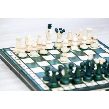 Šachy Dřevěné šachy Rosa zelené + doprava zdarma