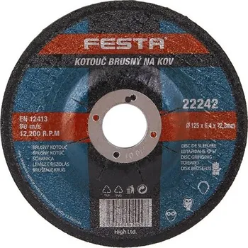 Brusný kotouč Kotouč na kov brusný 125 x 6,4 x 22,2 mm FESTA