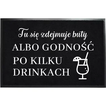 Rohožka VSTUPNÍ ROHOŽKA ČERNÁ 40X60 HIT NÁPIS BOTY NEBO DŮSTOJNOST PO PITÍ