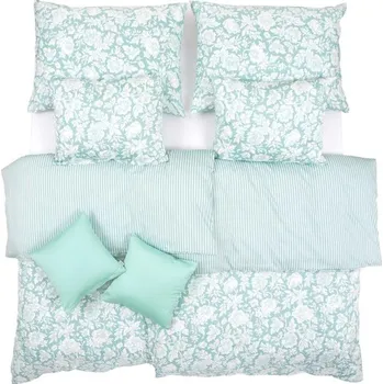 Povlečení SCANquilt povlečení SATÉN DESIGN windsor mentolová 140 x 220/70 x 90 cm