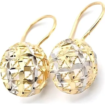 Náušnice B&B Goldinvestic Zlaté náušnice kulaté dvě barvy zlata 1,65g Žlutá