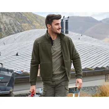 Bunda z vlákenného rouna e.s.vintage velikost S maskovací zelená Strauss Pracovní oblečení