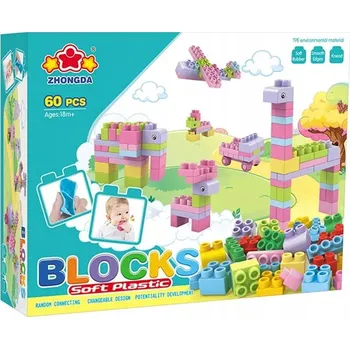ostatní stavebnice VELKÉ měkké stavební STAVEBNICE, SADA 60 dílů