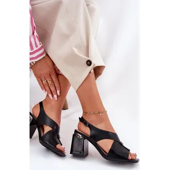 Dámské sandále Elegantní Dámské Sandály Na Podpatku Vinceza 62238 Barva: Černá, Velikost: 37