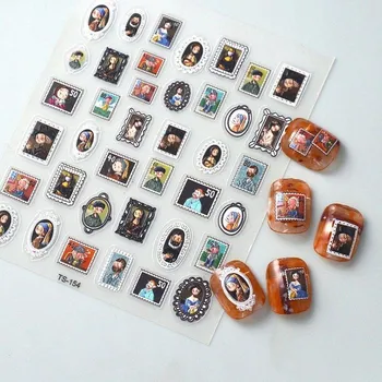 3D Samolepky na nehty s konvexními vzory, obrázek MONA LISA