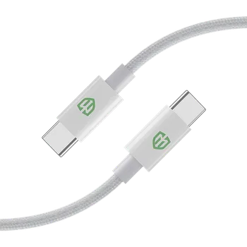 MONK pletený nylonový kabel USB-C na USB-C 1m bílý MNK01CB-CCWH1