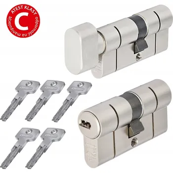 Vložka do dveří Dvě vložky ABUS na jeden klíč D10+KD10NP 45/35G nikl