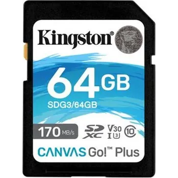 Paměťová karta KINGSTON 64GB SDXC Canvas Go Plus Gen4 200MB/s C10 UHS-I U3 V30