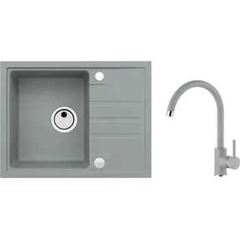 Granitový dřez SET ALVEUS INTERMEZZO 30/81 + BATERIE ROXA 81 obdélníkový granitový dřez 595 x 475 mm v setu s baterií