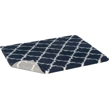 Pelíšek pro psa Vetbed protiskluz / Drybed modrá s mřížkou 100 x 75 cm, vlas 30 mm