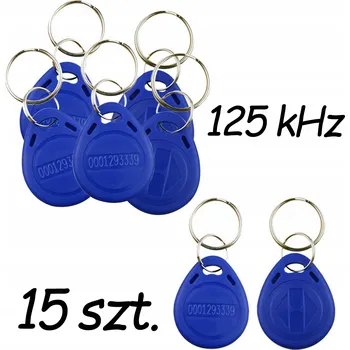 15 x PŘÍVĚSEK NA KLÍČE NA BEZKONTAKTNÍ KLÍČE RFID MODRÁ ZAKÓDOVANÁ 125 KHz