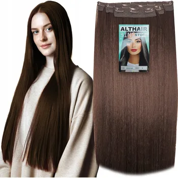 Příčesek Příčesek syntetické dlouhé vlasy tmavě hnědé Althair