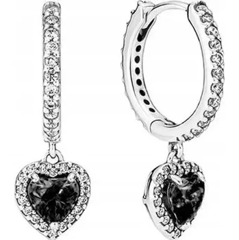 Náušnice Stříbrné náušnice náušnice srdíčky, černé, černé stříbro 925