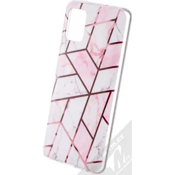 Pouzdro na mobilní telefon 1Mcz Printed Geometric Marble pouzdro pro Samsung Galaxy A51, růžová