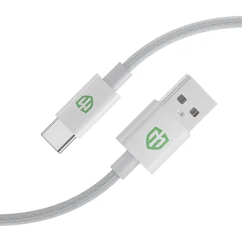 MONK pletený nylonový kabel USB-A na USB-C 1m bílý MNK01CB-ACWH1