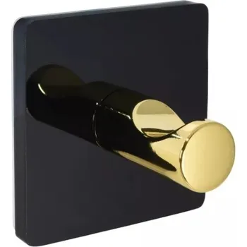 Věšák BISK STYLE VĚŠÁK SAMOLEPICÍ ČTVERCOVÝ ČERNO-ZLATÝ