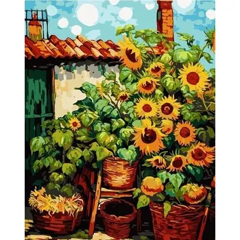 Set školních potřeb Malowanie po numerach 40x50 Słoneczniki